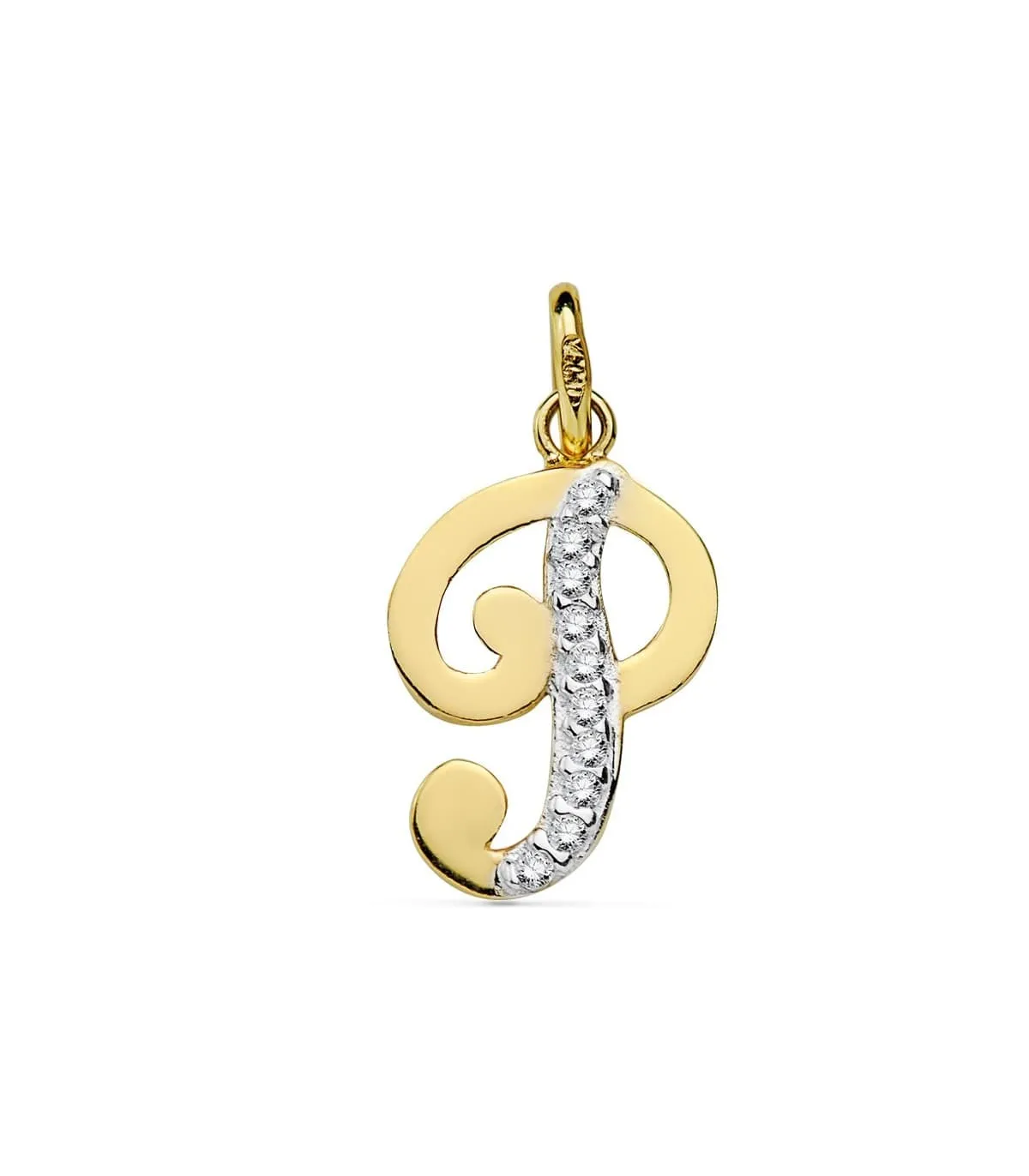 Colgante Inicial P Oro Amarillo 18 K 16 mm
