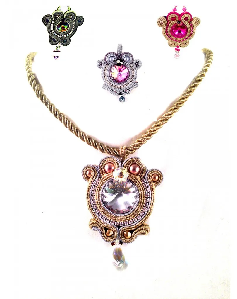 COLGANTES SOUTACHE CON CRISTAL DE SWAROSKY