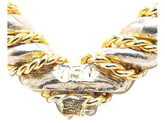 Collar de corazón en plata SV925 y oro K18 de Tiffany & Co en excelente estado Dorado 
