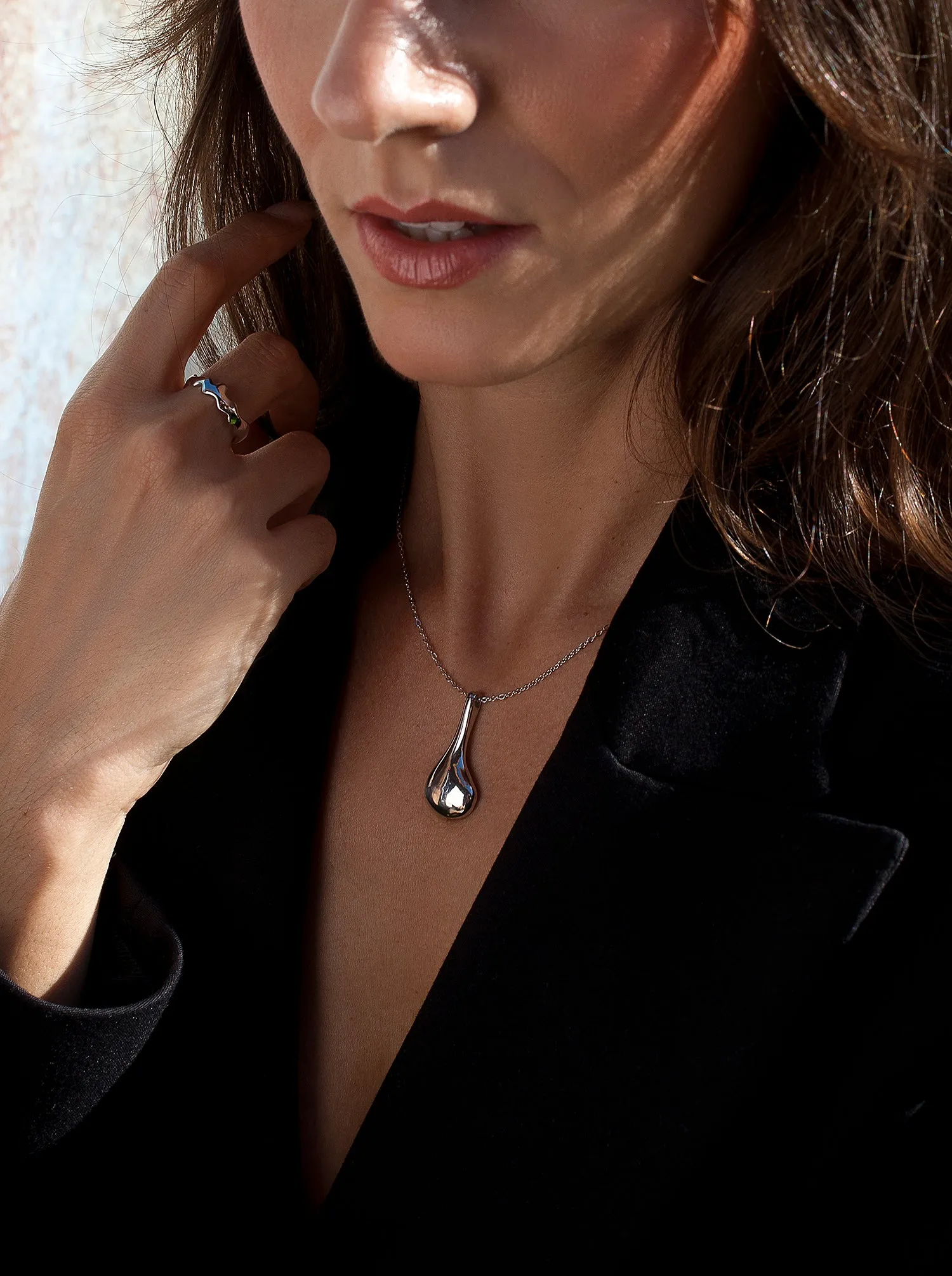 Collares plata originales diseo en forma de gota