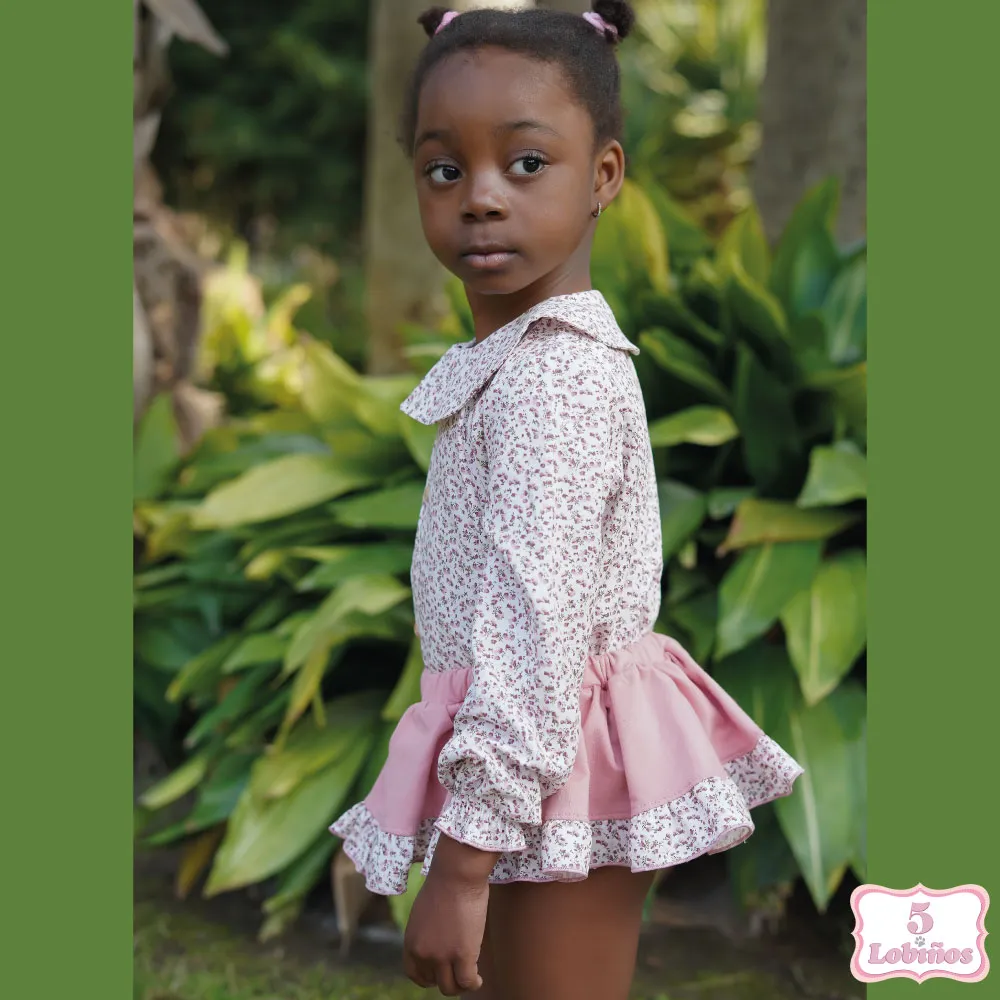 CONJUNTO BEBÉ NIÑA BLUSA OESTE ROSA PALO Marena