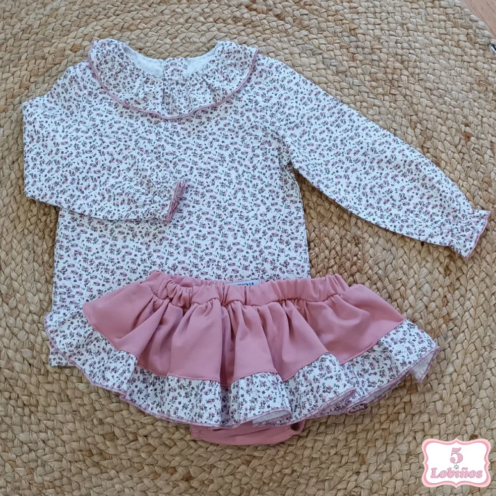 CONJUNTO BEBÉ NIÑA BLUSA OESTE ROSA PALO Marena