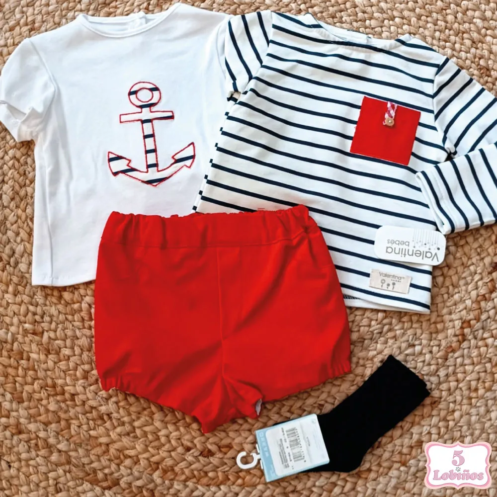 CONJUNTO BEBÉ NIÑO MARINERO TIMÓN Valentina Bebés
