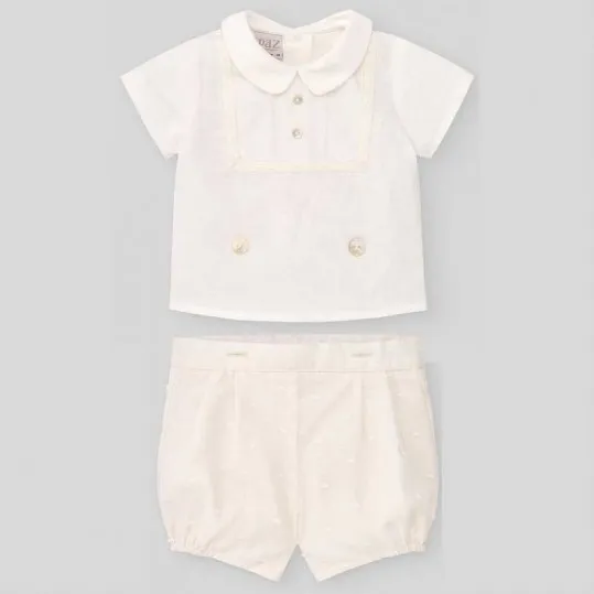 Conjunto bebé vestir beige de Paz Rodriguez