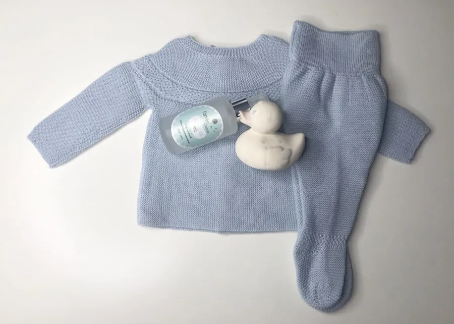 Conjunto de Punto bebé azul