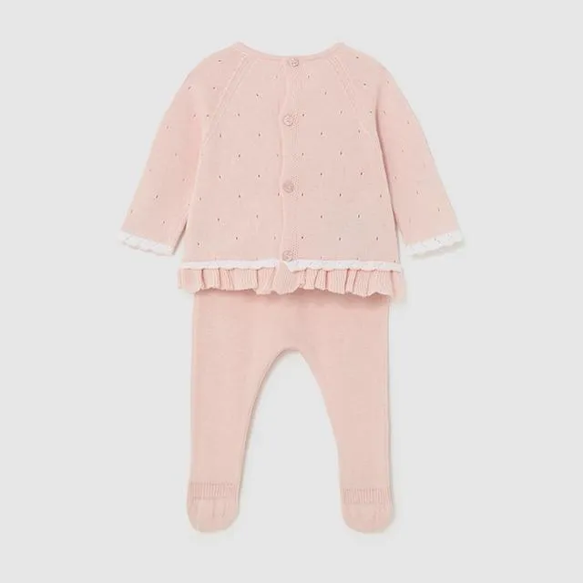 Conjunto polaina tricot bebé niña Mayoral