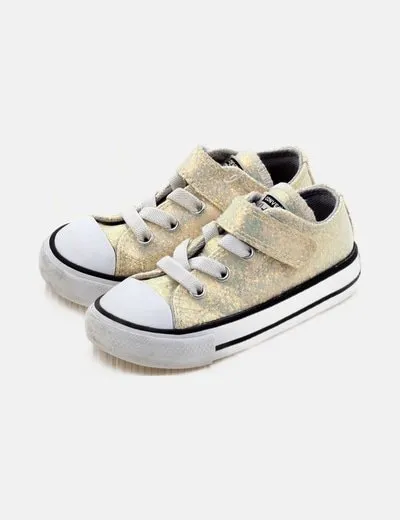 Converse Zapatilla dorada glitter