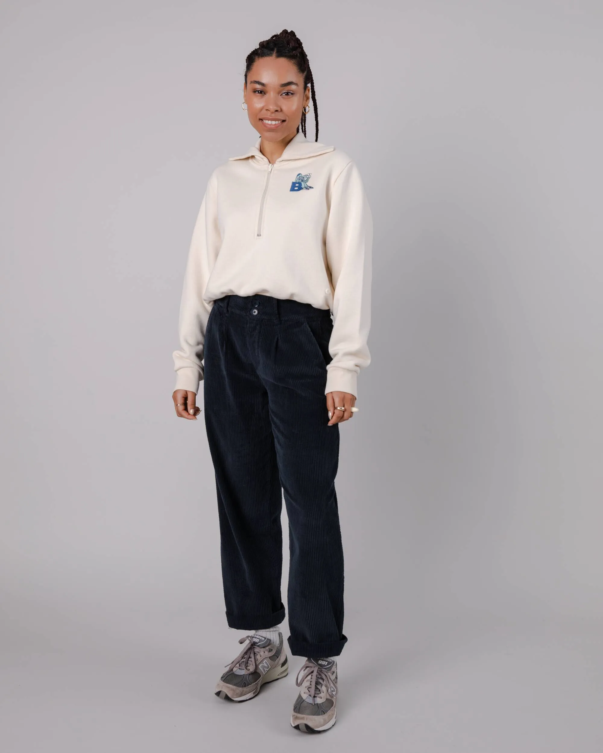 Corduroy Pleated Pant Navy