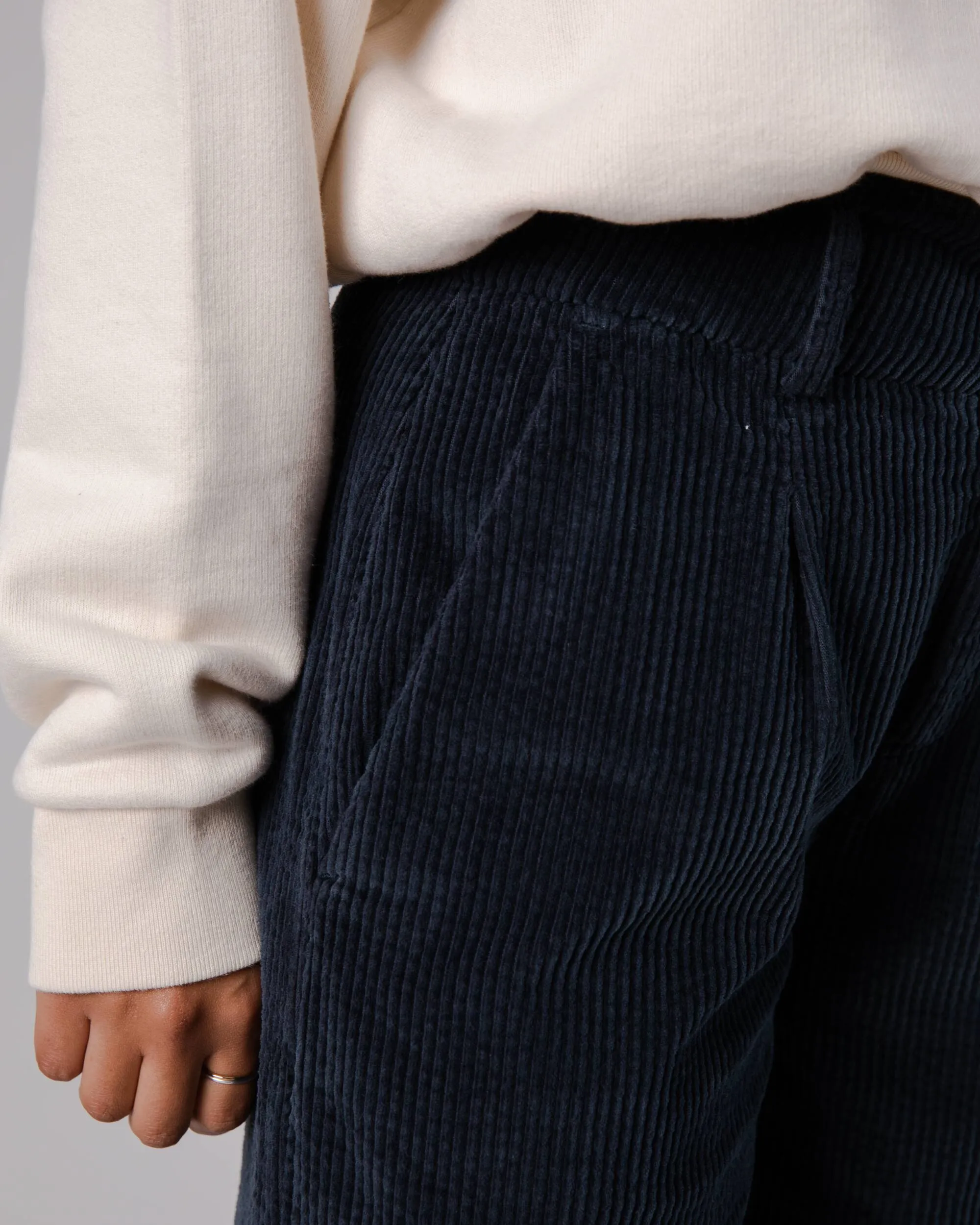 Corduroy Pleated Pant Navy