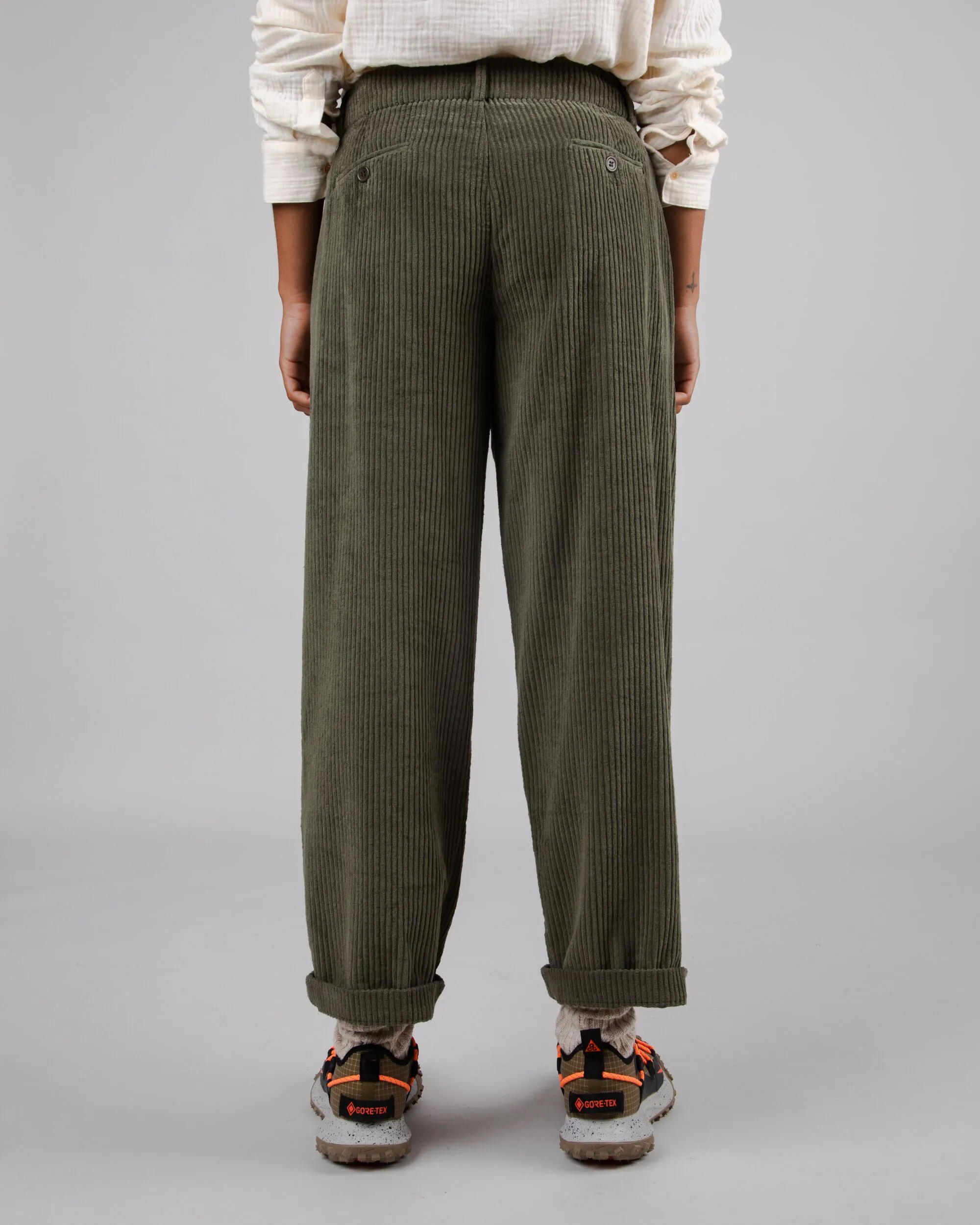 Corduroy Pleated Pant Stone Green