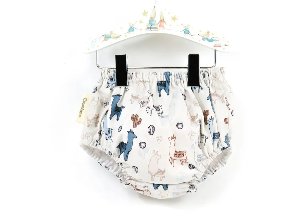 Cubrepañal – Bloomer llamas azules