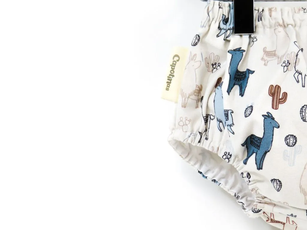 Cubrepañal – Bloomer llamas azules