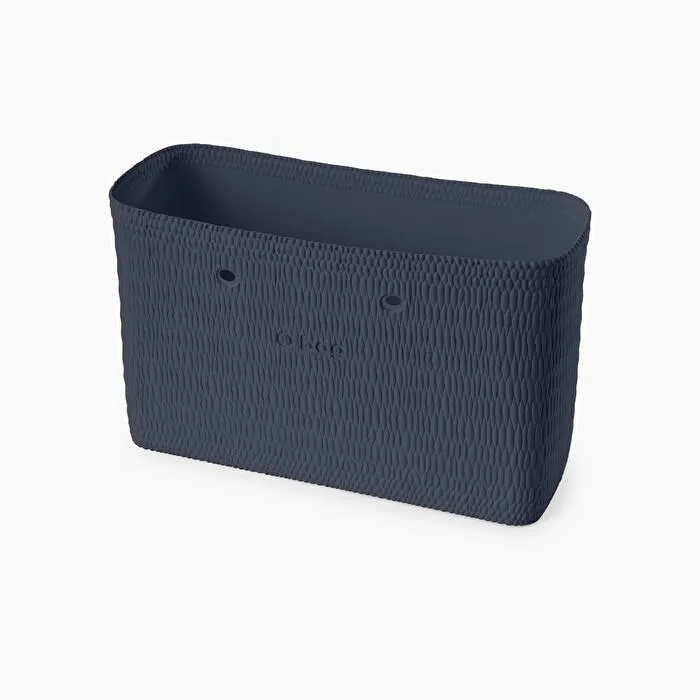 Cuerpo azul marino mimbre O bag beach mini