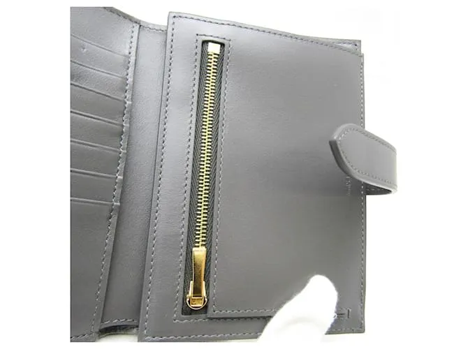 CéLINE BILLETERA BIFOLD MEDIANA CON CORREA CELINE GRIS ANTRACITA 