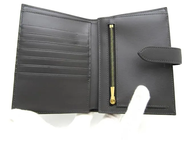 CéLINE BILLETERA BIFOLD MEDIANA CON CORREA CELINE GRIS ANTRACITA 