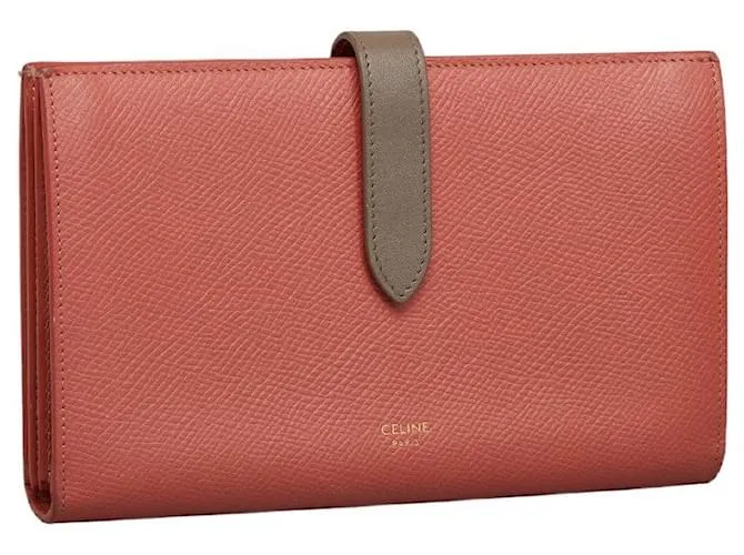 Céline Cartera grande con correa Celine de cuero bicolor rosa y gris en muy buen estado 