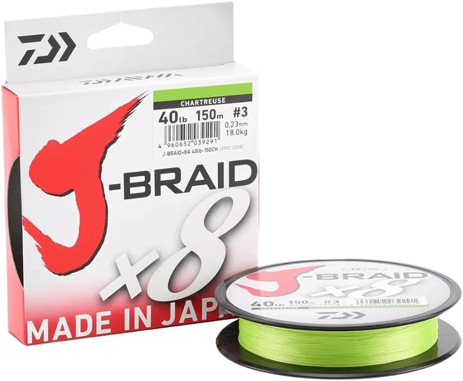 DAIWA JBRAID LíNEA TRENZADA DE PESCA  8 FIBRAS  300 M  VERDE AMARILLENTO