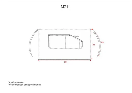 Delantal corto tejido vaquero 50x35 Vaquero