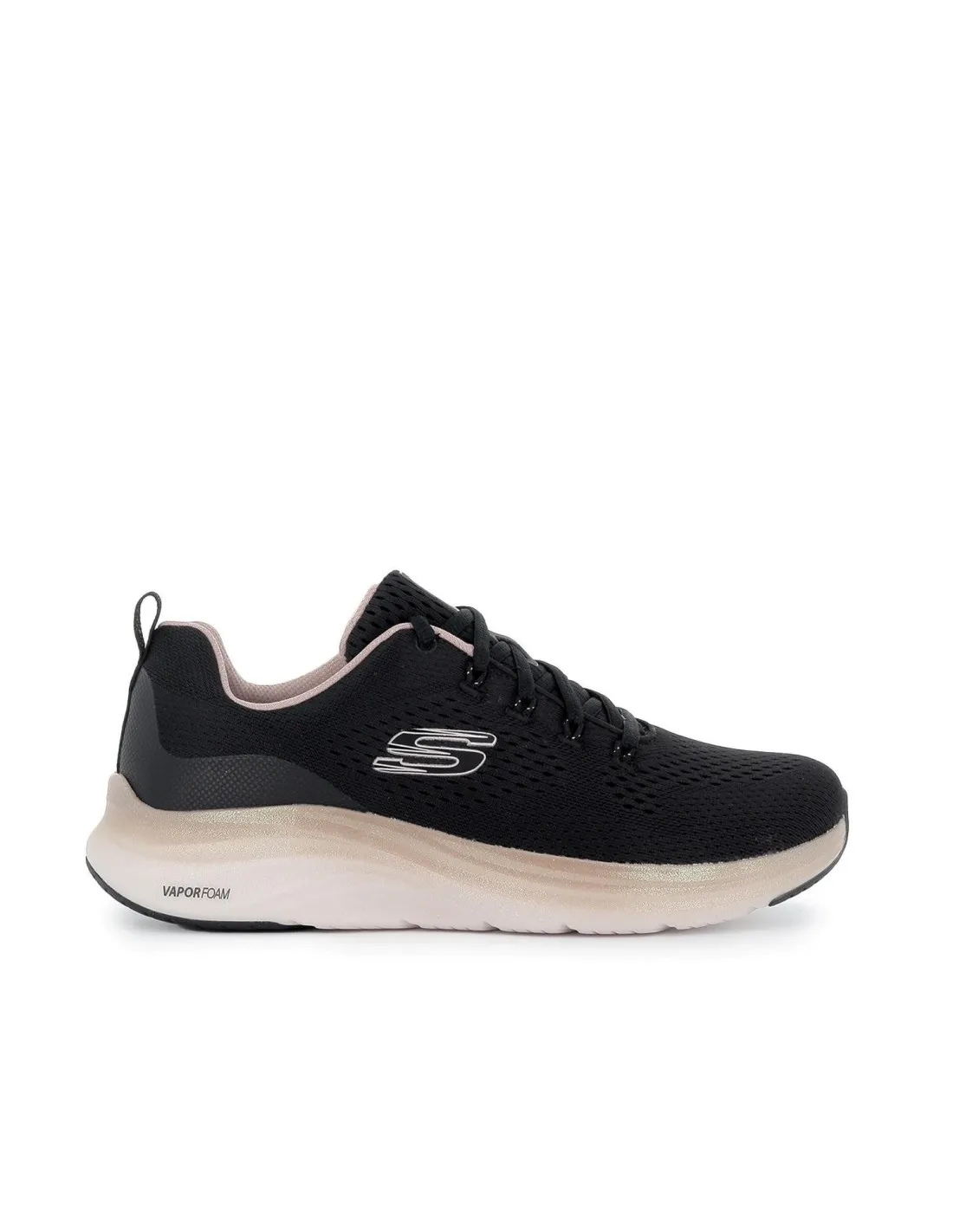 Deportivo malla y cordones cómodo mujer negro Skechers