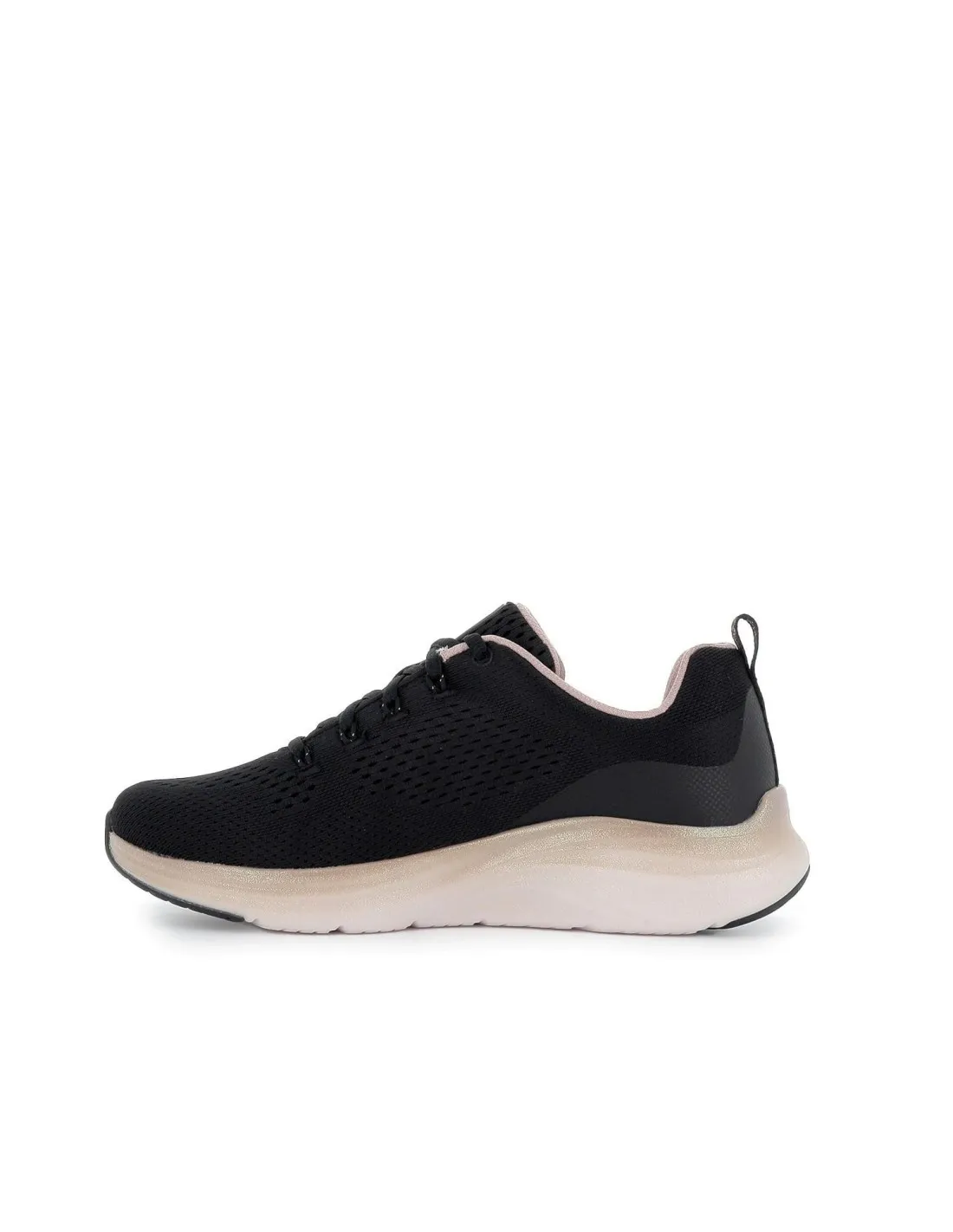 Deportivo malla y cordones cómodo mujer negro Skechers