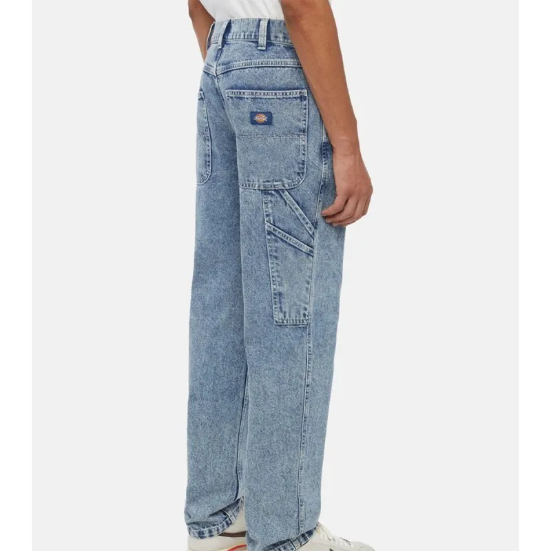 DICKIES Garyville Denim Blue Marble Wash carpenter pants