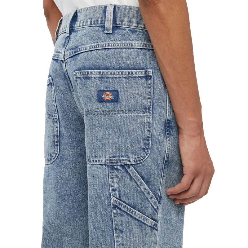 DICKIES Garyville Denim Blue Marble Wash carpenter pants