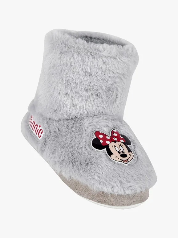 Disney Pantuflas con botines de piel de Minnie