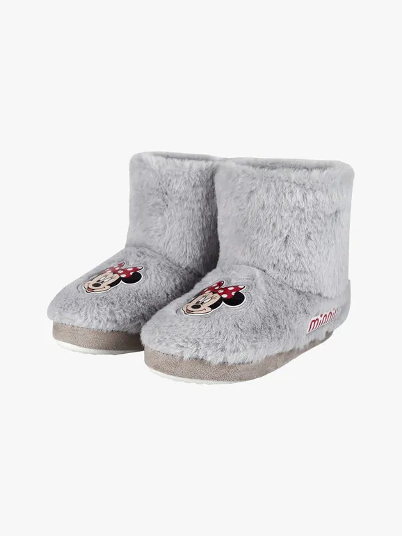 Disney Pantuflas con botines de piel de Minnie