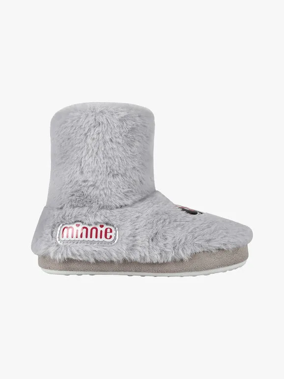 Disney Pantuflas con botines de piel de Minnie