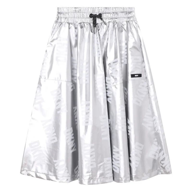 DKNY Falda de lona metalizada