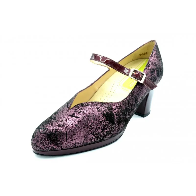 DRUCKER 25355 BURDEOS  ZAPATO DE TACóN CON PLANTILLA EXTRAíBLE