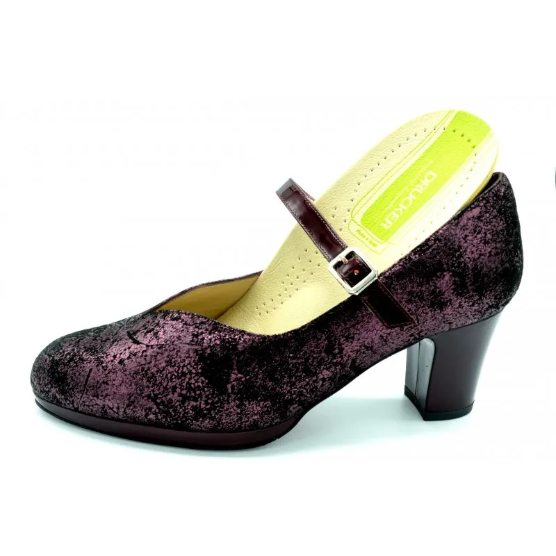 DRUCKER 25355 BURDEOS  ZAPATO DE TACóN CON PLANTILLA EXTRAíBLE