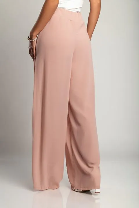 Elegante pantalón largo Veronna, rosa