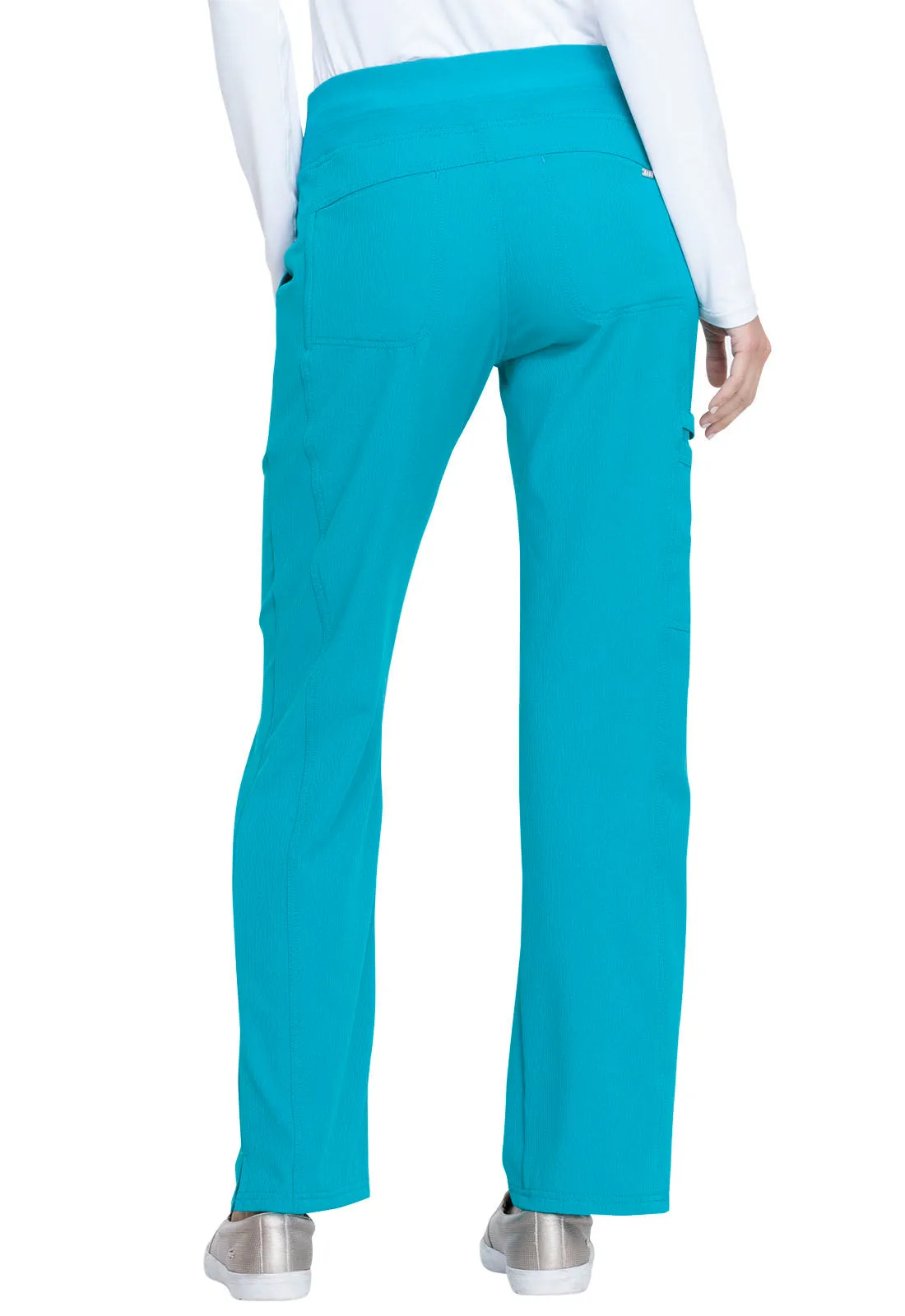 ELLE SIMPLY POLISHED MID RISE STRAIGHT LEG PULLON PANT IN TEAL