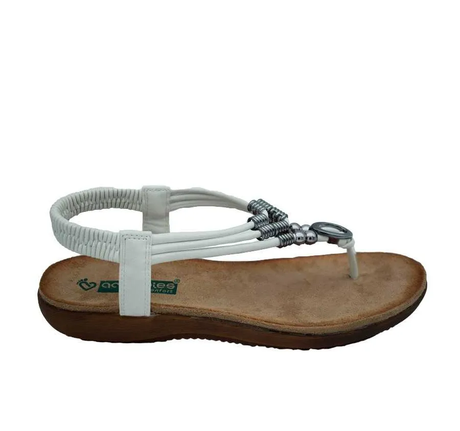ESCLAVA AMARPIES ABZ21390 ABALORIOS CONFORT GOMA ELÁSTICA ZAPATO DE MUJER BLANCO 27075