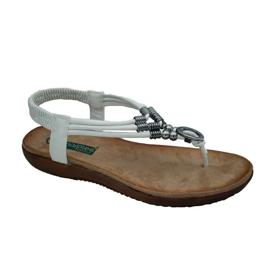 ESCLAVA AMARPIES ABZ21390 ABALORIOS CONFORT GOMA ELÁSTICA ZAPATO DE MUJER BLANCO 27075