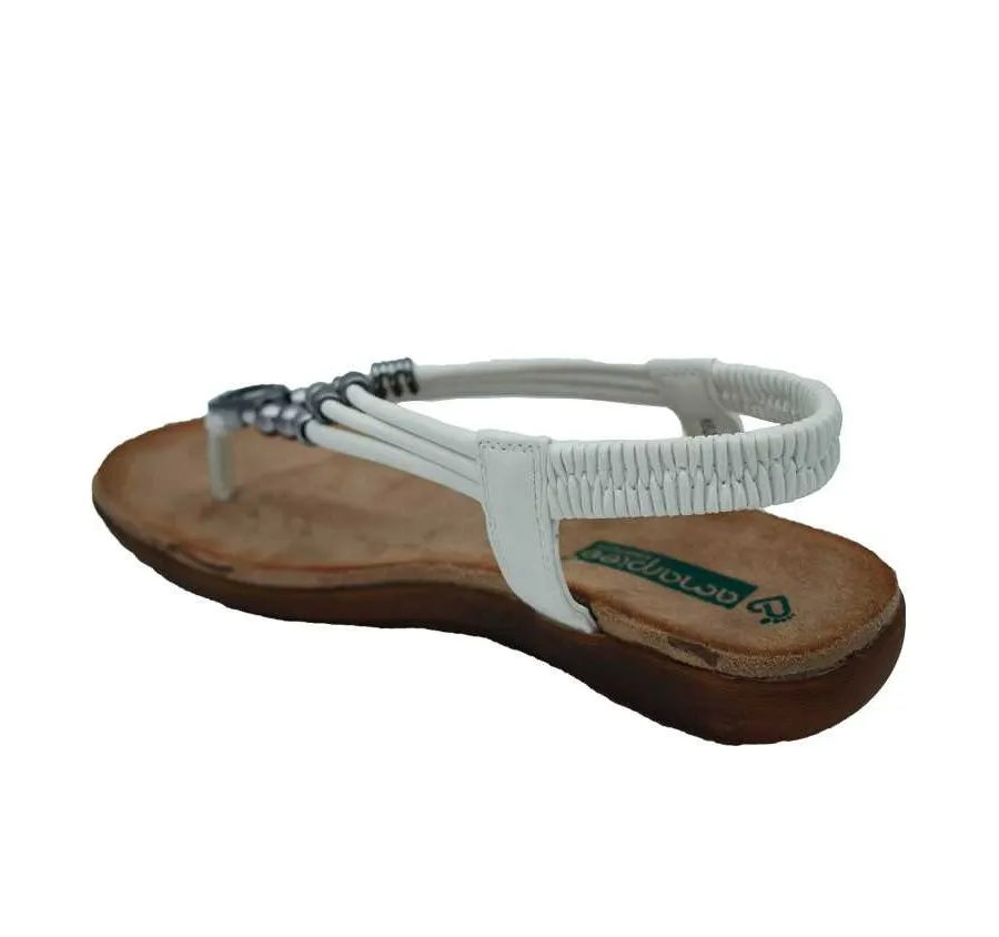 ESCLAVA AMARPIES ABZ21390 ABALORIOS CONFORT GOMA ELÁSTICA ZAPATO DE MUJER BLANCO 27075