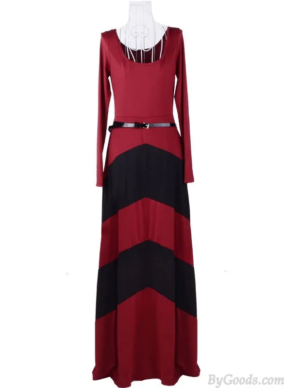 Fashion Sexy Geometric Color Long Dresses 