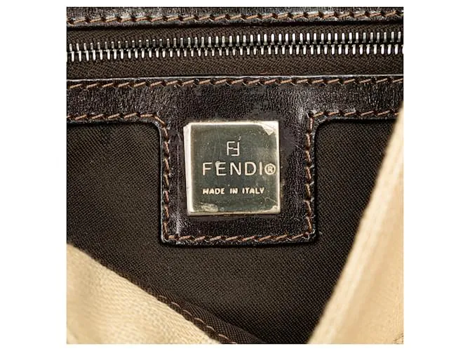 Fendi Marrón Lona Zucca Mamma Forever Castaño Beige 