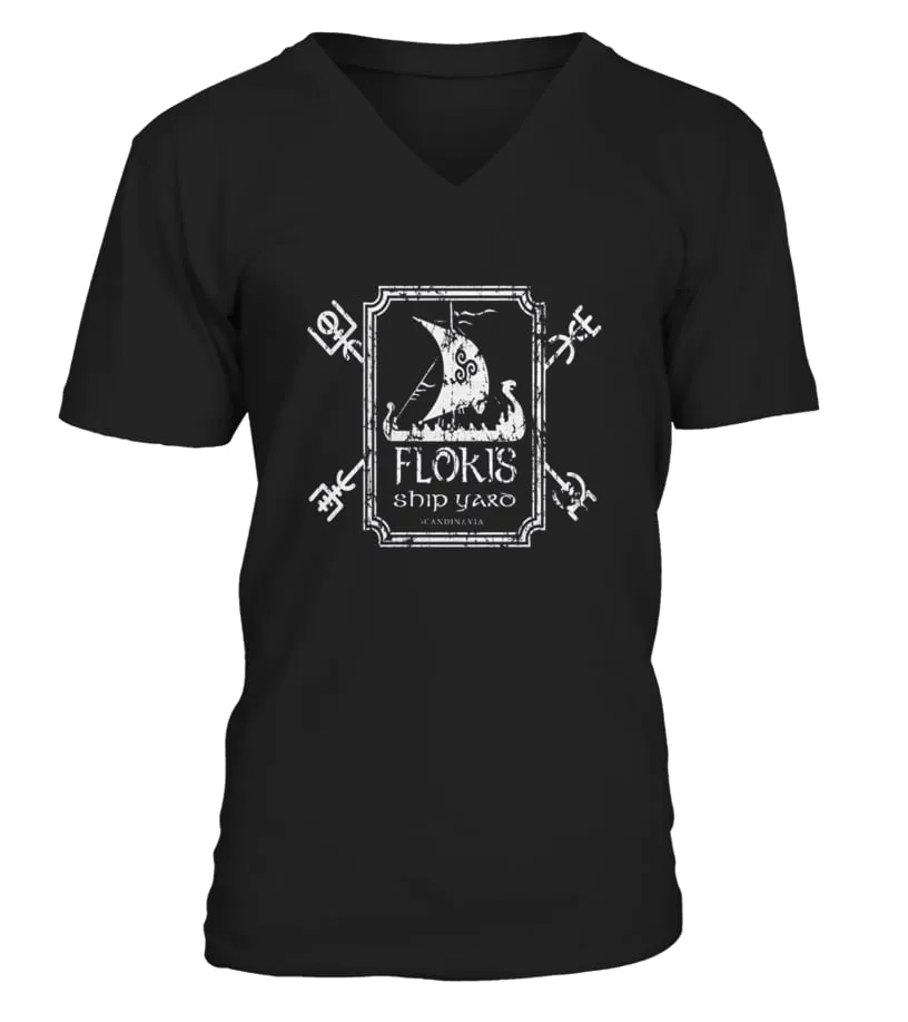  Floki S Shipyard Shirt Funny T shirts Camiseta cuello en V Unisex