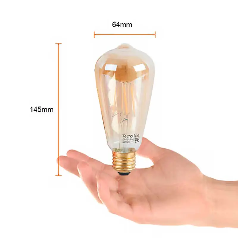 Foco Led Filamento Vintage Tecnolite 4.5 W LUZ SUAVE CÁLIDA