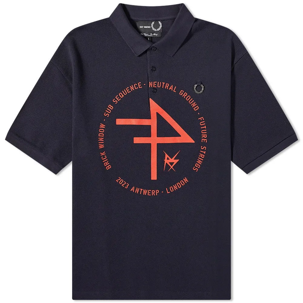 Fred Perry x Raf Simons Oversized Printed Polo Shirt