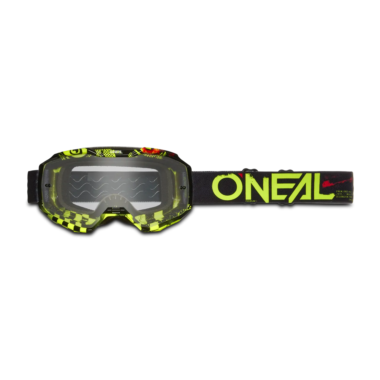 GAFAS DE CROSS O'NEAL B10 ATTACK NEGROAMARILLO NEóNTRANSPARENTE 