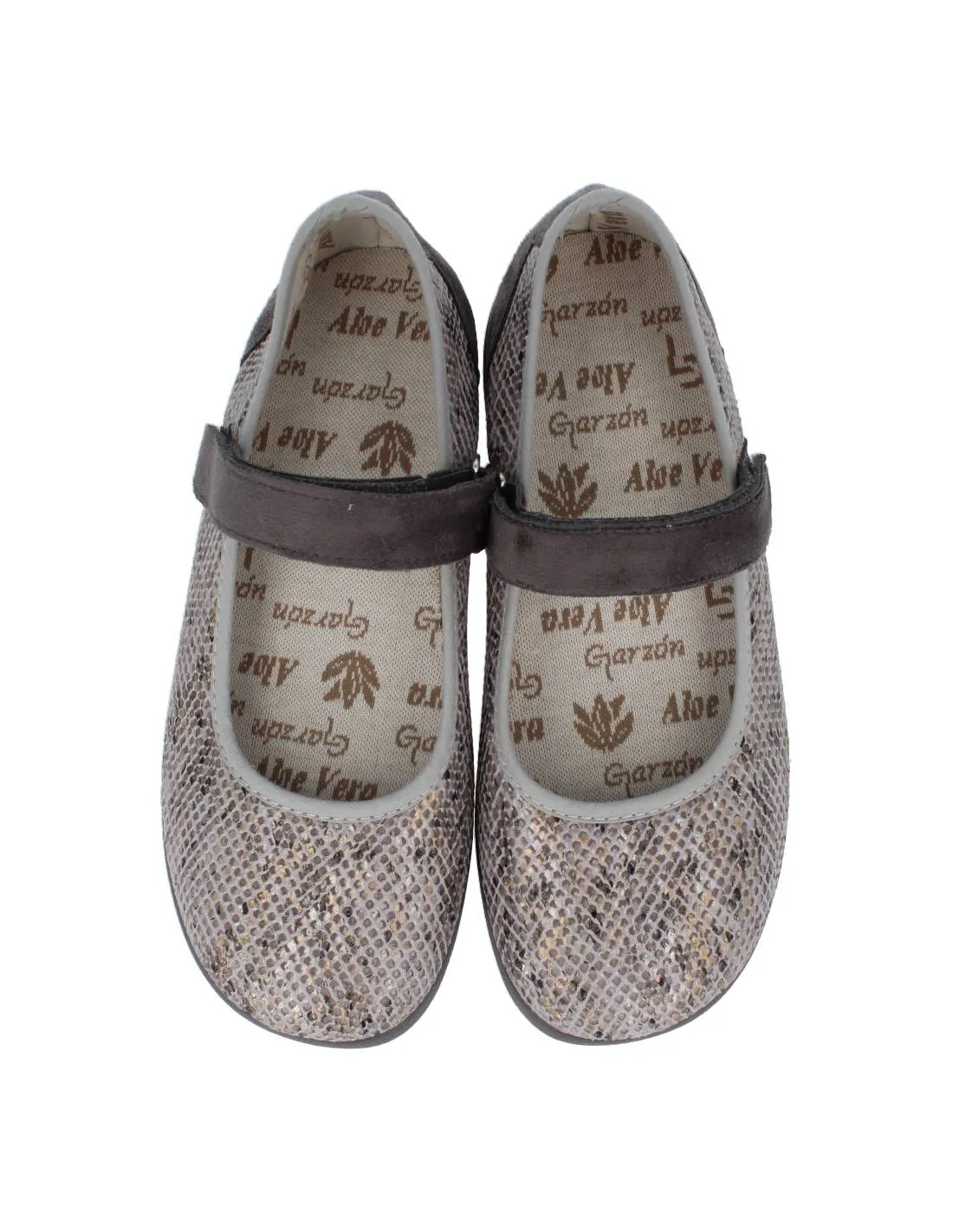 GARZóN  MERCEDITA VELCRO REJILLA GRIS
