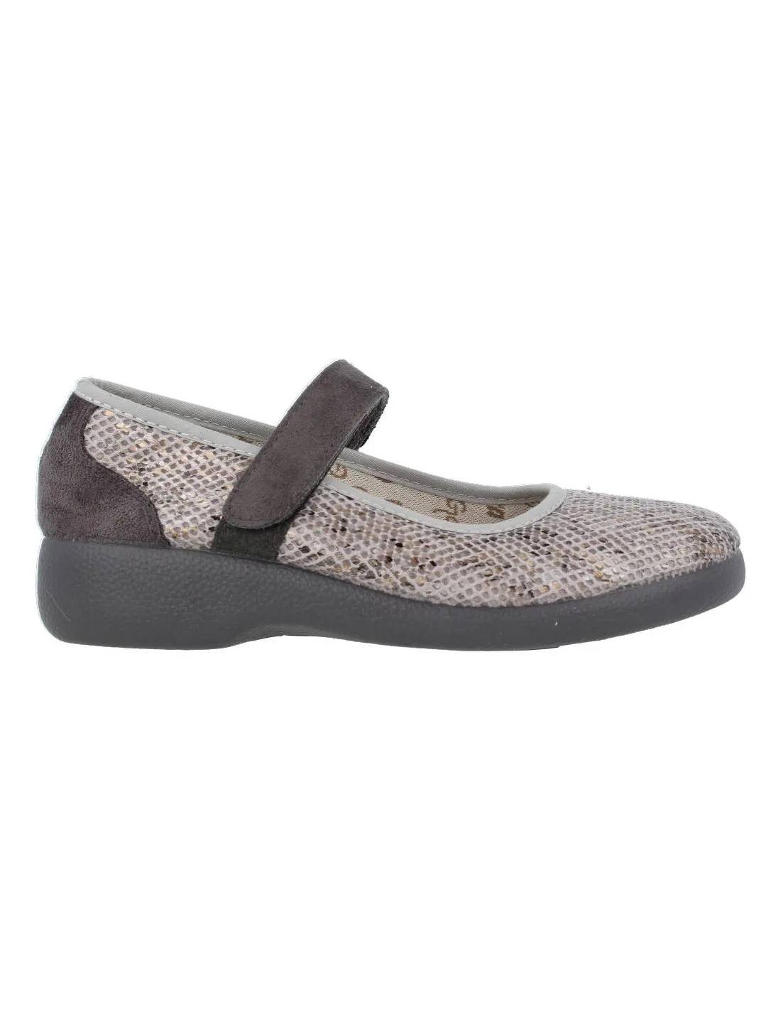 GARZóN  MERCEDITA VELCRO REJILLA GRIS