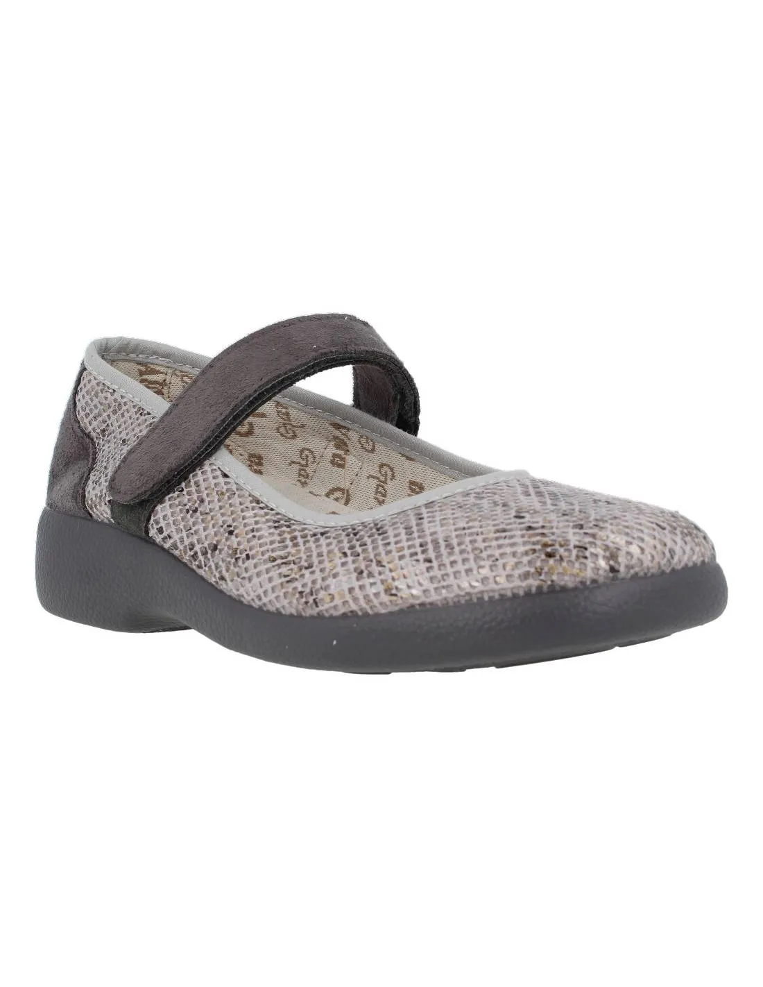 GARZóN  MERCEDITA VELCRO REJILLA GRIS