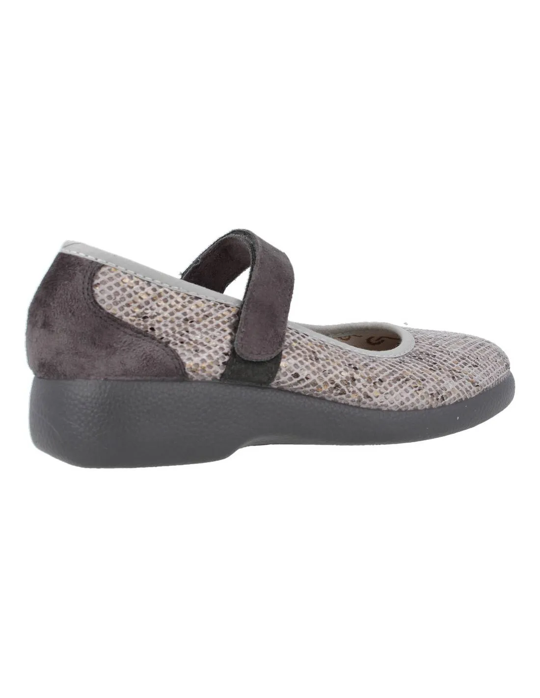 GARZóN  MERCEDITA VELCRO REJILLA GRIS