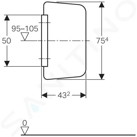 GEBERIT ACCESORIOS  MAMPARA DE SEPARACIóN PARA URINARIOS, CRISTAL MARRóN 115.211.TF.1