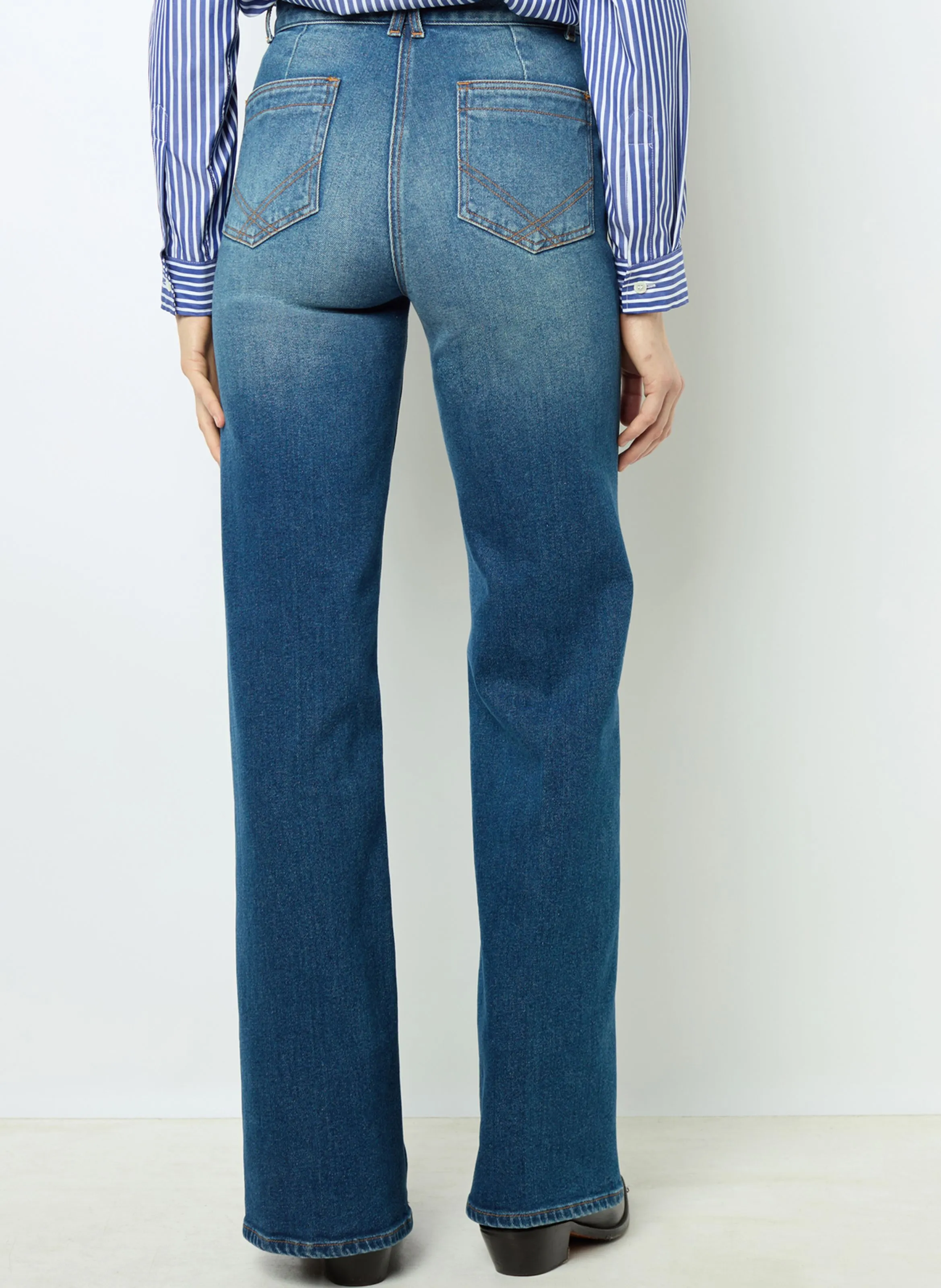 GERARD DAREL ANNA  VAQUERO FLARE DE TALLE ALTO DE MEZCLA DE ALGODóN EN AZUL