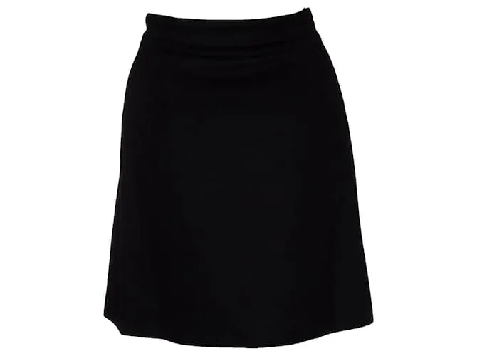 Gianni Versace Couture, falda de lana con botones y forro Negro 
